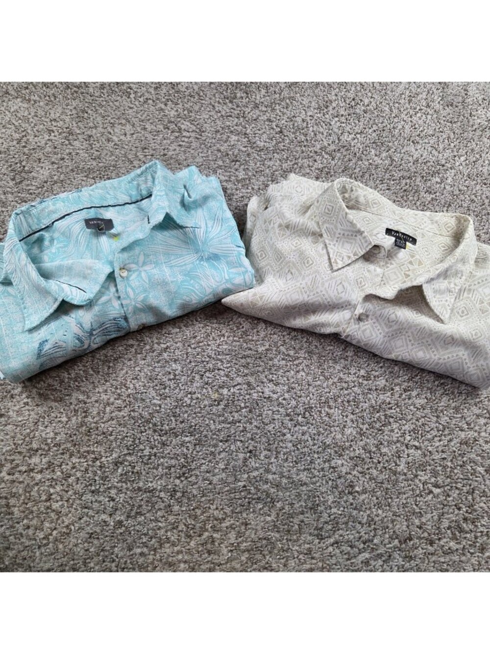 Lot Of 2 Van Heusen Button Down Shirt Mens 3XLT Floral Geometric Button Up